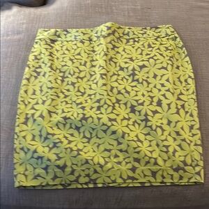Lane Bryant Yellow Black Knee-Length Pencil Skirt